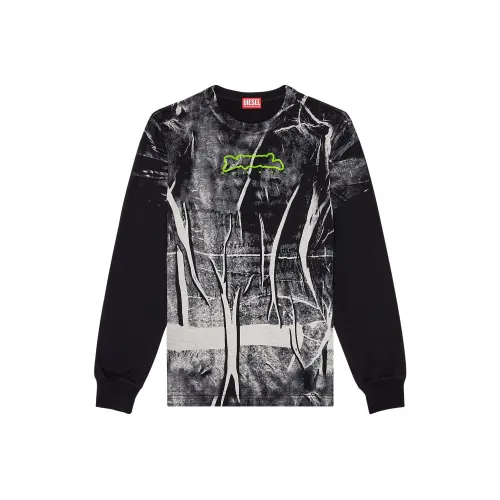 DIESEL T-Shirt Мужской Черный Белый