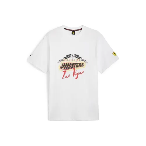PUMA x FERRARI Race GARAGE CREW Las Vegas Tee T-Shirt Рубашка Мужская Белая
