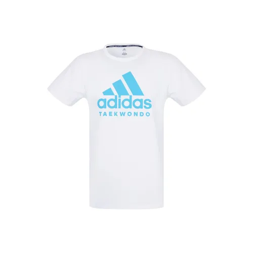 Adidas T-Shirt Мужская Белая с Синими Цветами