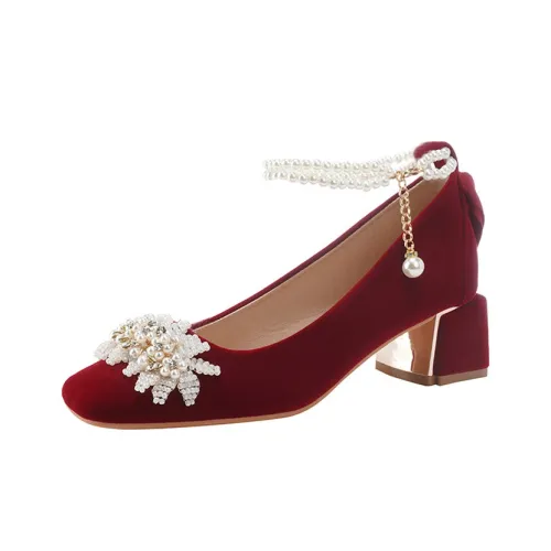 KATHRYN WILSON Mary Jane Shoes Burgundy Women's