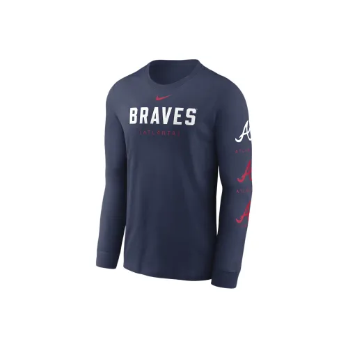 nike Atlanta Braves Repeater T Рубашка Мужская Морской Синий
