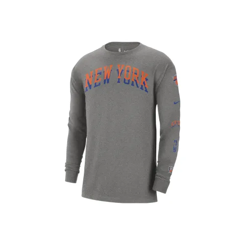 Nike New York Knicks 2023 24 Городская Edition T-рубашка Городская Edition 2023 24 New York Knicks Мужская Серый