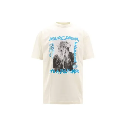 PALM ANGELS Экрю Мужская T-рубашка