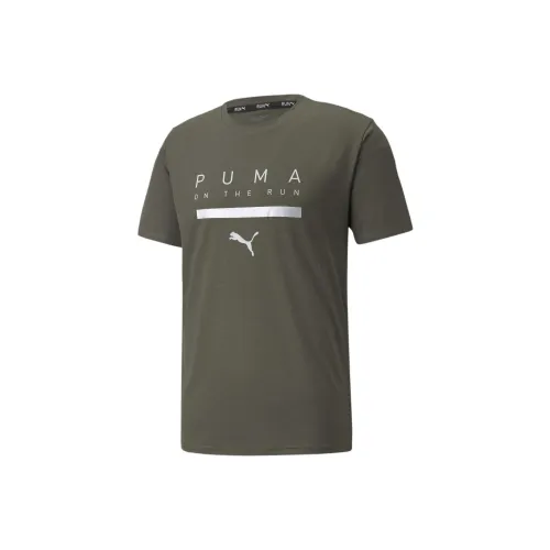 PUMA Training Woven 8 RUN Логотип SS Tee T Рубашка Мужская Серый