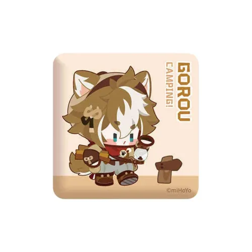 Оригинальный Бог Паймон WUYANG Чжун Ли Kaedahara Kazuha Leisurely Тема Кемпинга Коллекция Квадратные Значки