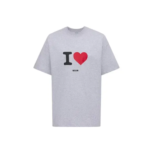 MSGM Светло-серые мужские футболки T