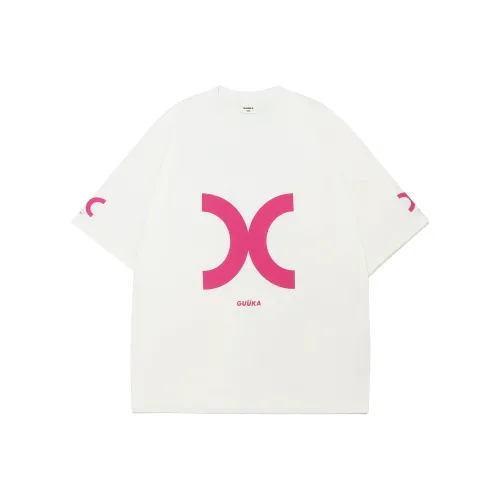 Guuka Короткий рукав T-рубашки унисекс кремово-белый