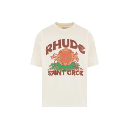 RHUDE Сливочный Мужской T-Рубашки