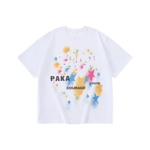 PAKA Свободный крой Круглый вырез Короткий рукав Т-рубашки Унисекс