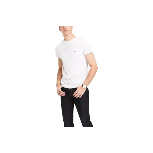 Tommy Hilfiger Slim Fit Эластичный хлопок T-рубашка Мужская Белая