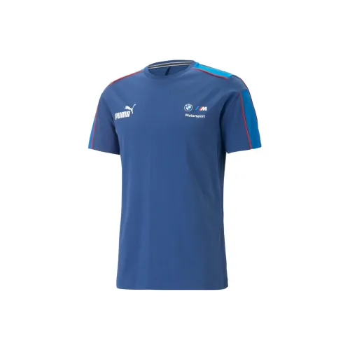 PUMA x BMW PTC Коллаборация T-рубашка MT7 BMW M Motorsport T-рубашка Мужская Синяя