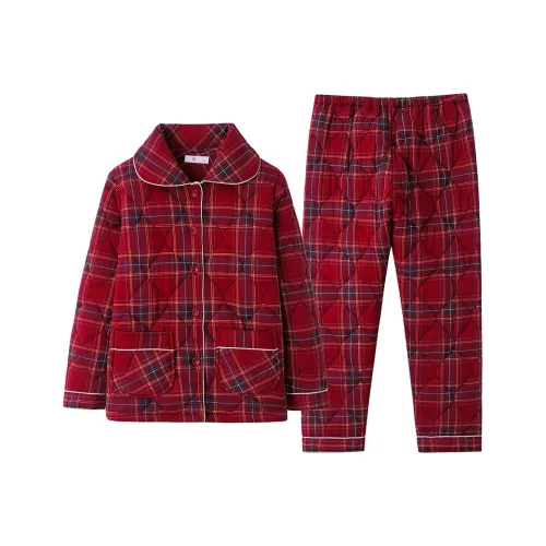 DUOQIAOMEI Пижамный комплект женский красный