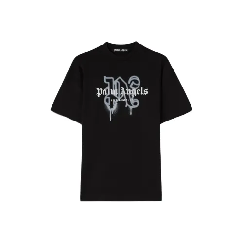 PALM ANGELS Монограмма Спрей Городской T Рубашка Los Angels T Рубашка Мужской Черный