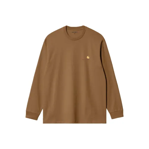 Carhartt WIP American Script Long Sleeve T-Shirt Рубашка Мужская Коричневая