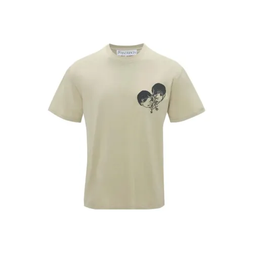 JW Anderson Бежевые Мужские T-рубашки