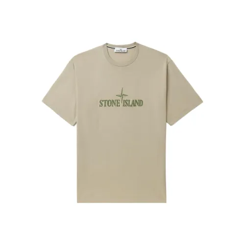 Stone Island Светло-Серый Мужской T-Рубашки