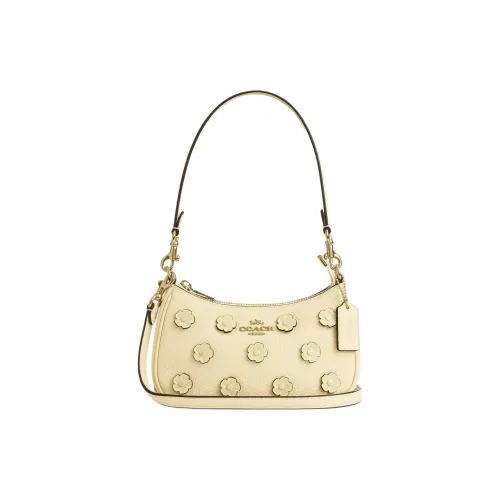 COACH Teri Кожа Сумка через плечо Мини Женская Бежево-желтая