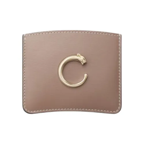 Cartier Panthère De Cartier Телячья кожа Держатель для карт Унисекс Глина