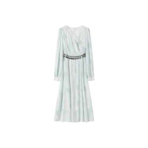 GULIANFEI Длинное платье с длинными рукавами женское цвет на изображении