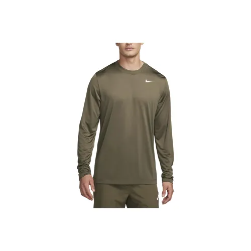 nike Dri Fit Legend Long Sleeve Fitness Топ T Shirt Мужской Оливковый