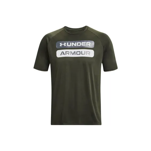 Under Armour Velocity 2,0 Зеленый Мужской T-Рубашка