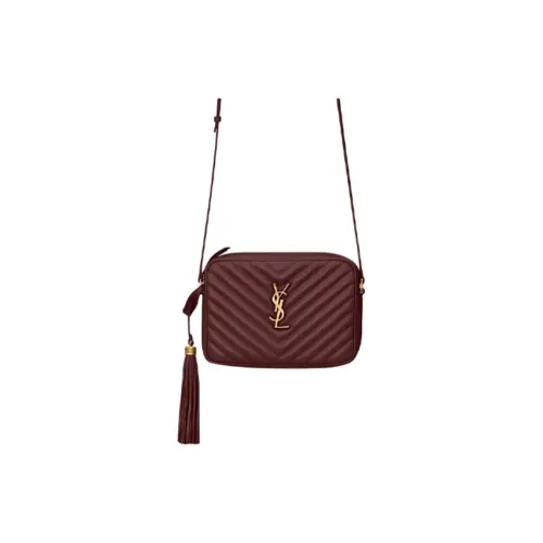 SAINT LAURENT LOU Quilted Кожа Camera Сумка Сумка через плечо Сумка на плечо Женская Бургунди