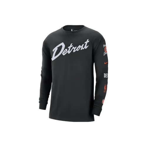 nike Detroit Pistons 2023 24 Городская Edition T-рубашка Городская Edition 2023 24 Сезон Detroit Pistons Мужской Черный