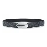 Черный с серебряной пряжкой