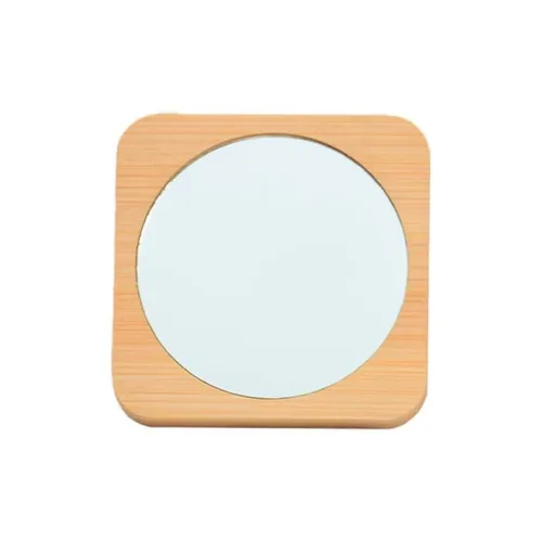 XIBI Круглое Зеркало с Кружевной Отделкой Ручное из Массивной Деревянной Подставки для Женщин Зеркало для Макияжа Портативное Маленькое Компактное Зеркало для Макияжа