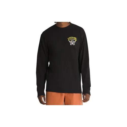 Vans Skull Saucer Длинный рукав Т-рубашка Т-рубашка Мужская Черная