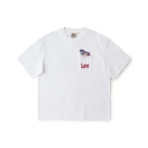 Lee Белая Унисекс Футболка