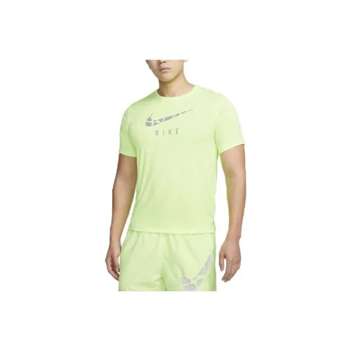 nike Dri Fit RUN Division T Рубашка Мужская Светло-Зеленая