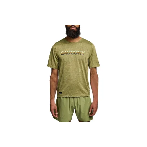 Saucony Секундомер Зеленый Мужской T-Рубашки