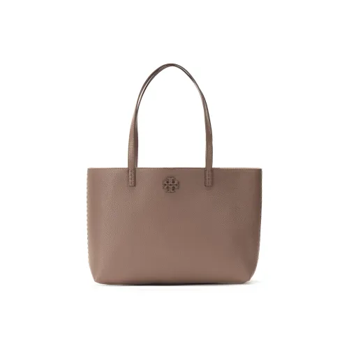 TORY BURCH McGraw Коровья кожа Тоут Сумка Сумка для покупок Сумка Сумка через плечо Маленький Women's Silver Кленовый