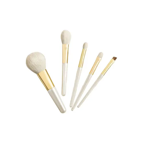 XIBI Набор кистей для макияжа Мягкий натуральный мех 5 шт Короткая ручка Портативный Путешествие Тени для век Румяна Инструмент Щетка Сумка