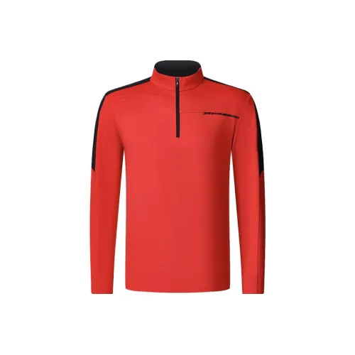 FILA GOLF серия Стандартная T-рубашка Мужская Флуоресцентный Огонь Красный