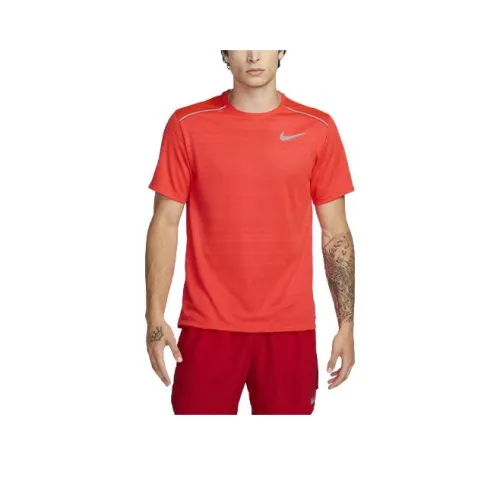 nike Dri Fit MILER T Рубашка Мужская Оранжевая Красная