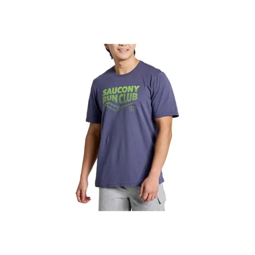 Saucony Фиолетовый Мужской Т-Рубашки