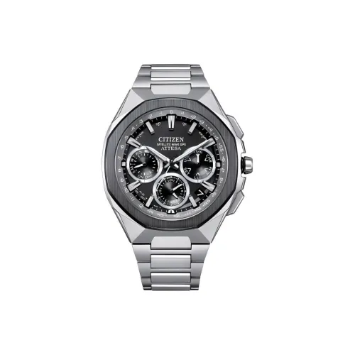 CITIZEN Attesa Series Светильник Кварцевый Механизм Титан Ремешок Часы 44 мм Мужские Часы Черный Циферблат