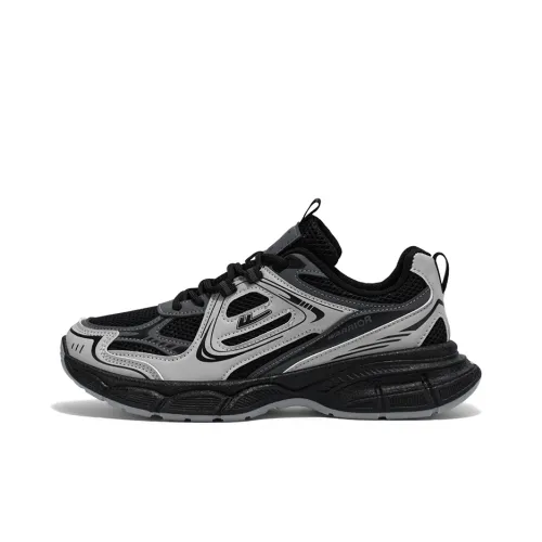 Warrior Дышащий Легкий Увеличение Высоты Низкий Топ Толстая Подошва Мужские Черный Серый