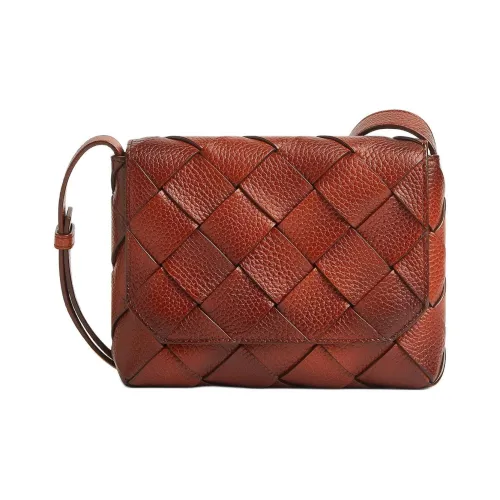 Bottega Veneta Diago Телячья кожа Сумка через плечо Мужская Коричневая