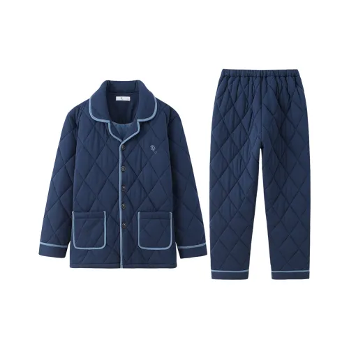 DUOQIAOMEI Пижамный комплект Мужской Темно-синий