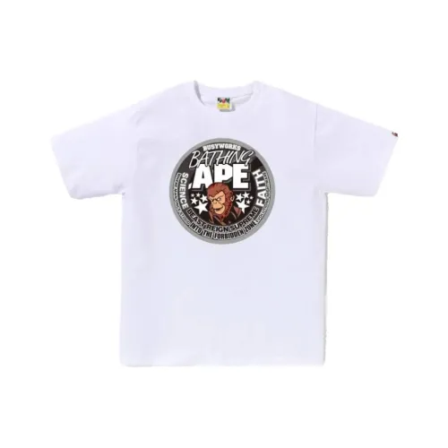 A BATHING APE Белая Мужская Футболка