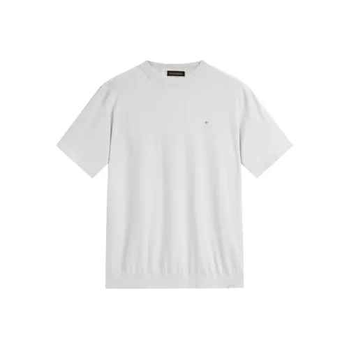 PEACEBIRD MEN Серый Белый 1 Slim Fit Мужская Рубашка T