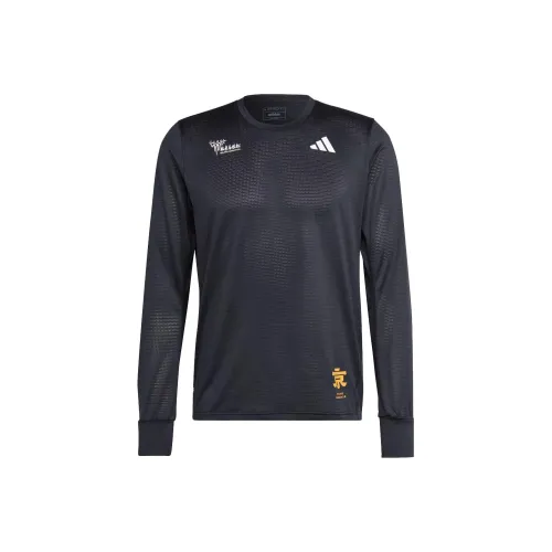 Adidas Бег Т-Рубашка Мужская Черная