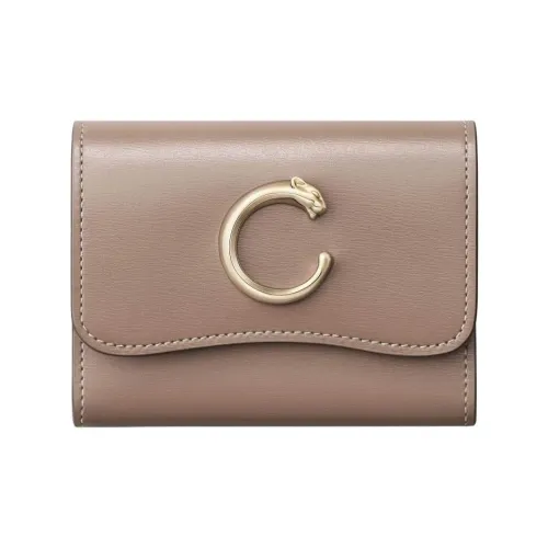 Cartier C De Cartier Collection Телячья кожа Кошелек Мини Женские Глина