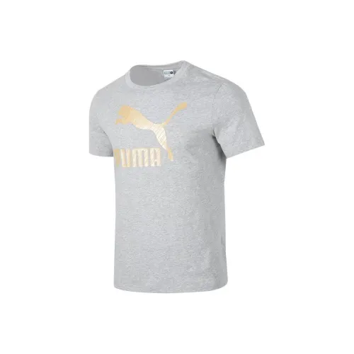 PUMA CLASSICS T-Shirt Унисекс Light Серый Золото Логотип