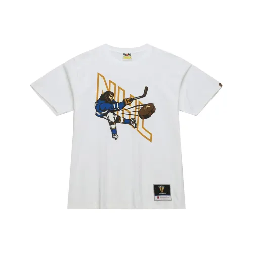A BATHING APE Bape X Mitchell & Ness Белая Унисекс Футболка