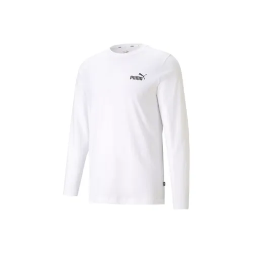 PUMA T-рубашка с длинным рукавом Essentiels для мужчин мужская белая