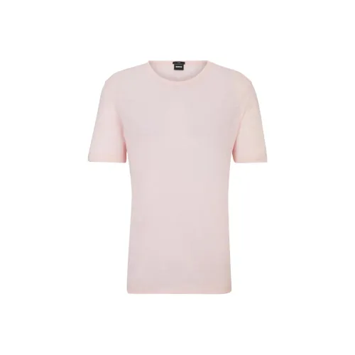 Hugo Boss Регулярный крой Рубашка из льна Рубашка Мужская Розовая